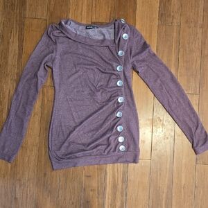 Women's Purple Button-Detail Top
